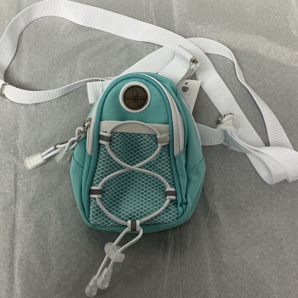 Teal Mini Backpack with White Accents
